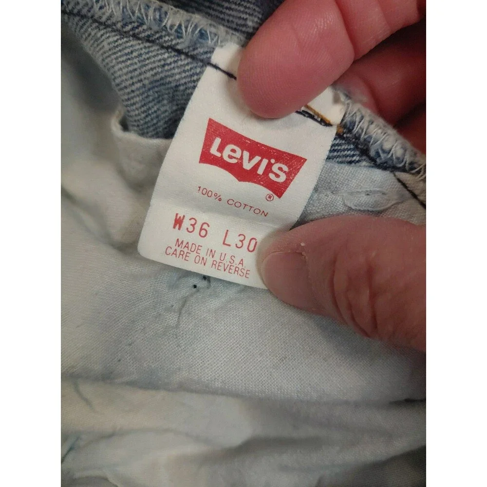 Levi’s 501 Men’s 36X30 501  (501-0115) Button Fly Dark Wash Red Tag Small E